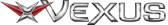 Vexus logo with stylized red V.